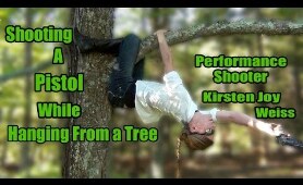 Shooting A Gun While Hanging Upside Down From A Tree! | Trick Shots - Kirsten Joy Weiss
