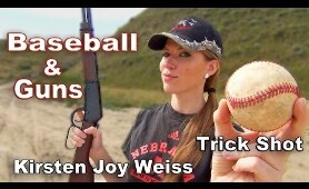 Baseball & Guns! Shooting A Baseball Out Of The Air With A RIFLE | Aerial TRICK SHOT